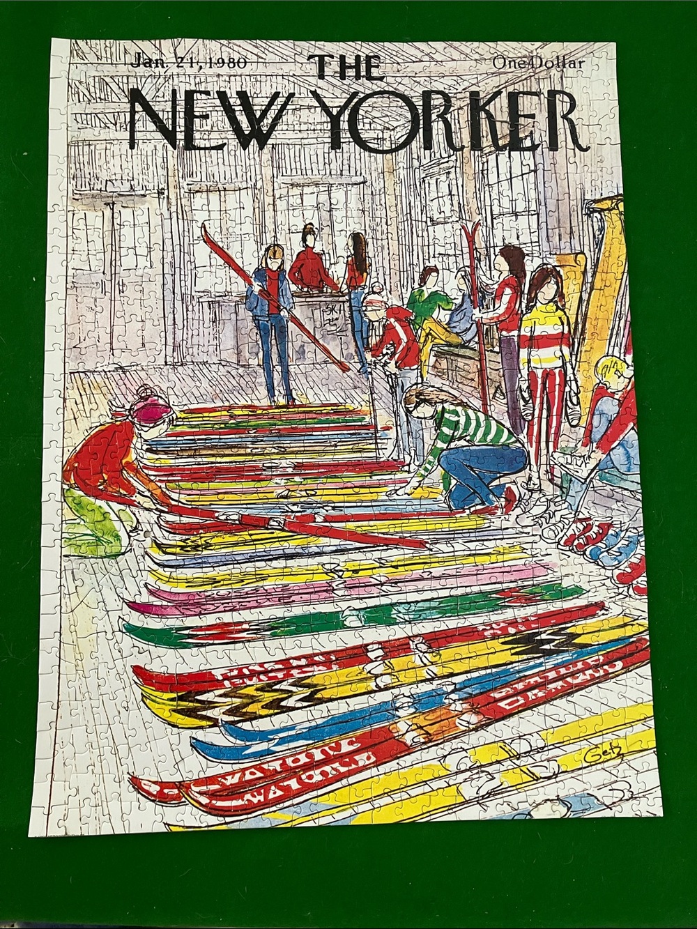 New York Puzzle Company Ski Shop 750 Piece Complete Collectible Jigsaw Puzzle